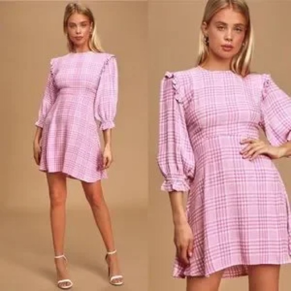 Faithfull The Brand Edwina Check Mini Dress